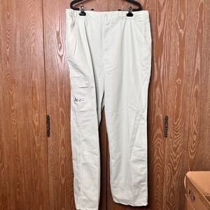 Jeep Mens Cargo Utility Pants Sage Green Made in USA Size 39/40x32 Relaxed Fit